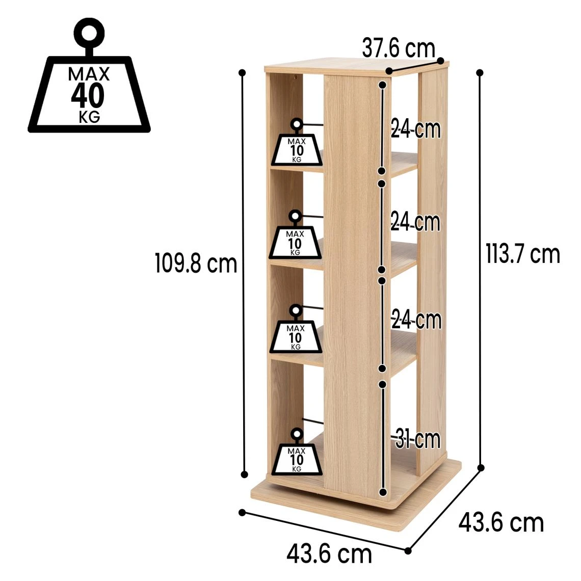 IRIS OHYAMA Bibliothèque Rotative à 360 °, 7 IRIS OHYAMA Bibliothèque Rotative à 360 °, – Image 5
