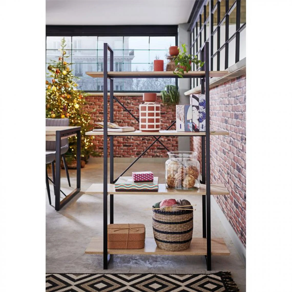 BUT Bibliothèque STEEL Imitation Chêne / Noir 6 BUT Bibliothèque STEEL Imitation Chêne / Noir – Image 4