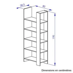 Time Bibliotheque TRUST Imitation Chêne/noir -SoBuy Shop bibliotheque trust imitation chenenoir 11672712 30734402 1140x1140