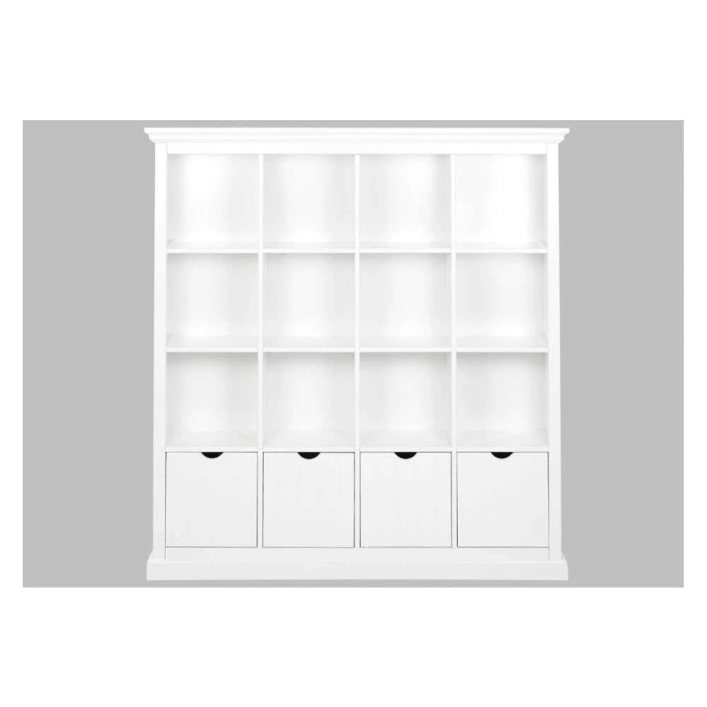 Vente-unique Bibliothèque GUERANDE - 16 Niches & 4 Tiroirs - Pin Blanc 8 Vente-unique Bibliothèque GUERANDE - 16 Niches & 4 Tiroirs - Pin Blanc – Image 6