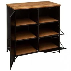 Pegane Buffet 1 Porte En Métal Et Bois Coloris Noir - Longueur 80 X Profonde... -SoBuy Shop buffet 1 porte en metal et bois coloris noir longueur 80 x profondeur 425 x hauteur 85 cm 11488976 30042632 1140x1140