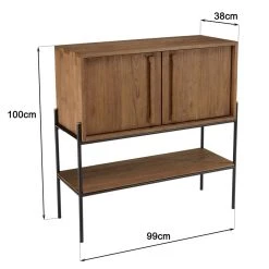 MACABANE Buffet 2 Portes 1 Niche En Bois De Teck Recyclé Naturel -SoBuy Shop buffet 2 portes 1 niche en bois de teck recycle naturel 501592 3 1140x1140