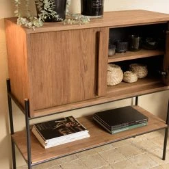 MACABANE Buffet 2 Portes 1 Niche En Bois De Teck Recyclé Naturel -SoBuy Shop buffet 2 portes 1 niche en bois de teck recycle naturel 501592 5 1140x1140