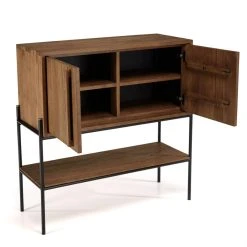 MACABANE Buffet 2 Portes 1 Niche En Bois De Teck Recyclé Naturel -SoBuy Shop buffet 2 portes 1 niche en bois de teck recycle naturel 501592 7 1140x1140