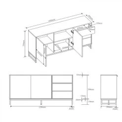 BUT Buffet 2 Portes 2 Tiroirs TWINS Imitation Chêne Et Noir -SoBuy Shop buffet 2 portes 2 tiroirs twins imitation chene et noir 11438840 29838222 1140x1140