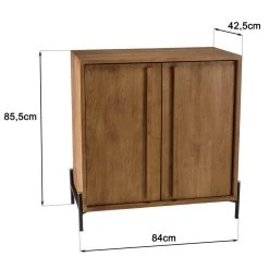 MACABANE Buffet 2 Portes En Bois De Teck Recyclé Pieds En Métal Noir -SoBuy Shop buffet 2 portes en bois de teck recycle pieds en metal noir 501591 3 1140x1140