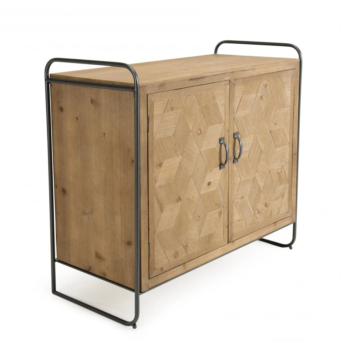 MACABANE Buffet 2 Portes En Sapin Pieds Métal - ELYNA 4 MACABANE Buffet 2 Portes En Sapin Pieds Métal - ELYNA – Image 2