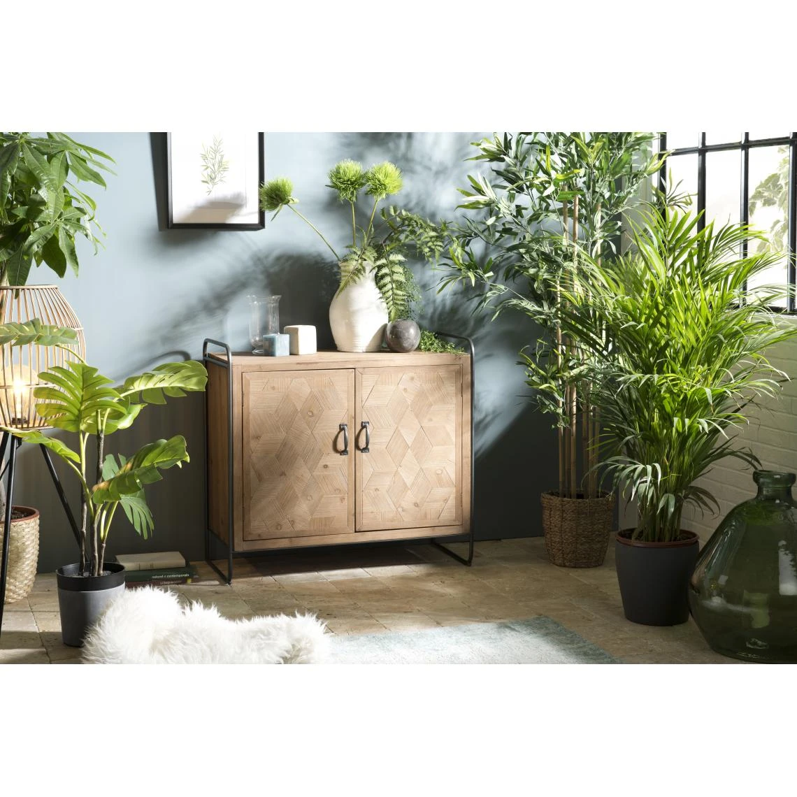 MACABANE Buffet 2 Portes En Sapin Pieds Métal - ELYNA 5 MACABANE Buffet 2 Portes En Sapin Pieds Métal - ELYNA – Image 3