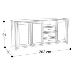 Zandiara Buffet 3 Portes/ 2 Tiroirs DAISY Imitation Chêne Blanchi -SoBuy Shop buffet 3 portes 2 tiroirs daisy imitation chene blanchi 10242372 26420736 1140x1140