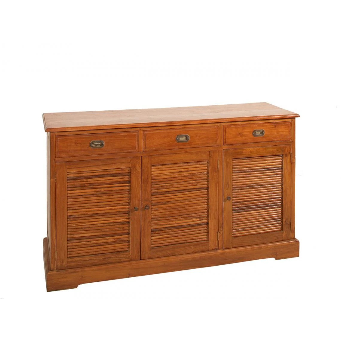 MACABANE Bahut AYAN 3 Portes Bois Teck 5 MACABANE Bahut AYAN 3 Portes Bois Teck – Image 3