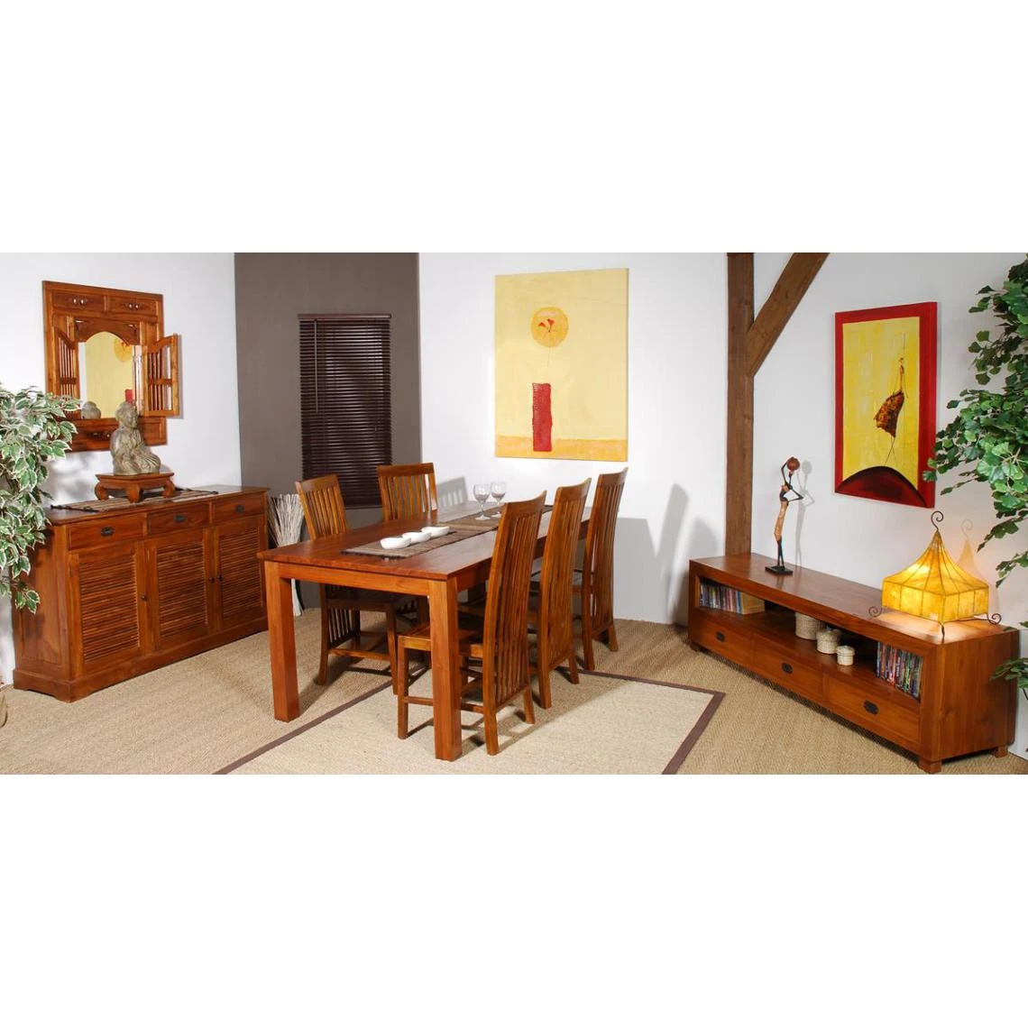 MACABANE Bahut AYAN 3 Portes Bois Teck 3 MACABANE Bahut AYAN 3 Portes Bois Teck