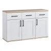 BUT Buffet 3 Portes 3 Tiroirs ROMANCE Imitation Pin/ Imitation Chêne