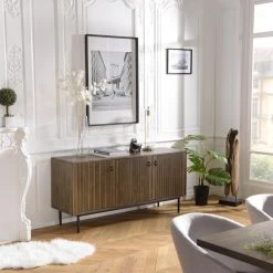 MACABANE Buffet 3 Portes Acacia Pieds Métal GINO -SoBuy Shop buffet 3 portes acacia pieds metal gino design 834003 10 1140x1140