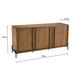 MACABANE Buffet 3 Portes En Bois De Teck Recyclé Pieds En Métal Noir 14 MACABANE Buffet 3 Portes En Bois De Teck Recyclé Pieds En Métal Noir -SoBuy Shop buffet 3 portes en bois de teck recycle pieds en metal noir 501589 3 1140x1140