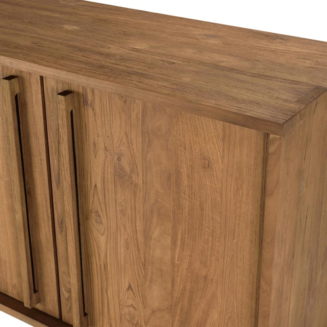 MACABANE Buffet 3 Portes En Bois De Teck Recyclé Pieds En Métal Noir 7 MACABANE Buffet 3 Portes En Bois De Teck Recyclé Pieds En Métal Noir – Image 5