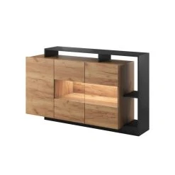 Vente-unique Buffet 3 Portes Et 3 Niches - Avec LEDs - Coloris : Naturel Et Anthrac... -SoBuy Shop buffet 3 portes et 3 niches avec leds coloris naturel et anthracite idesia 13642934 37532908 1140x1140