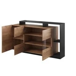 Vente-unique Buffet 3 Portes Et 3 Niches - Avec LEDs - Coloris : Naturel Et Anthrac... -SoBuy Shop buffet 3 portes et 3 niches avec leds coloris naturel et anthracite idesia 13642934 37532910 1140x1140