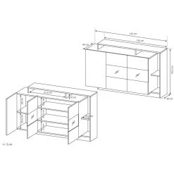 Vente-unique Buffet 3 Portes Et 3 Niches - Avec LEDs - Coloris : Naturel Et Blanc -... -SoBuy Shop buffet 3 portes et 3 niches avec leds coloris naturel et blanc idesia 13642898 37532762 1140x1140