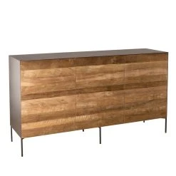 MACABANE Buffet 3 Portes MADISON Bois Teck Recyclé Métal Et Pieds Métal -SoBuy Shop buffet 3 portes madison bois teck recycle metal et pieds metal design 509812 3 1140x1140