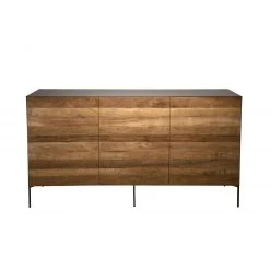 MACABANE Buffet 3 Portes MADISON Bois Teck Recyclé Métal Et Pieds Métal -SoBuy Shop buffet 3 portes madison bois teck recycle metal et pieds metal design 509812 4 1140x1140