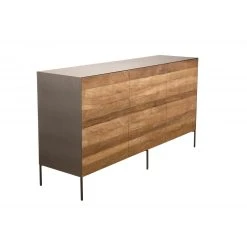 MACABANE Buffet 3 Portes MADISON Bois Teck Recyclé Métal Et Pieds Métal -SoBuy Shop buffet 3 portes madison bois teck recycle metal et pieds metal design 509812 7 1140x1140