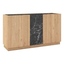 BUT Buffet 3 Portes PRIAM Imitattion Chêne/ Marbre Noir