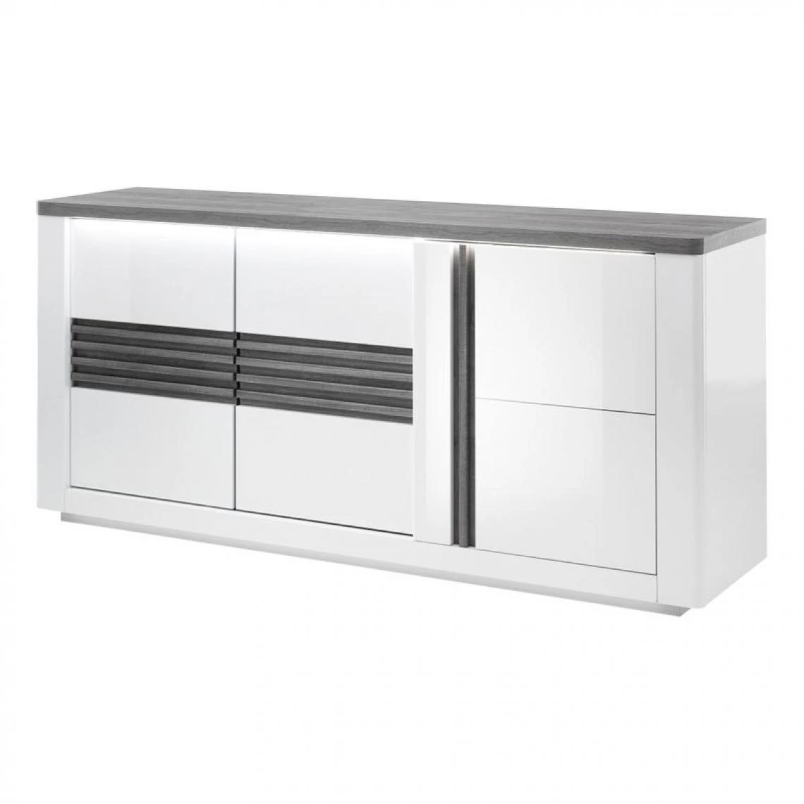 Modern Living Buffet 3 Portes VERTIGO Blanc/chêne Gris 5 Modern Living Buffet 3 Portes VERTIGO Blanc/chêne Gris – Image 3