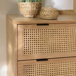 MACABANE Buffet 3 Tiroirs Cannage Naturel Pieds Métal Noir MARCEAU -SoBuy Shop buffet 3 tiroirs cannage naturel pieds metal noir marceau 712302 3 1140x1140