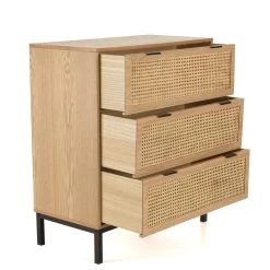 MACABANE Buffet 3 Tiroirs Cannage Naturel Pieds Métal Noir MARCEAU -SoBuy Shop buffet 3 tiroirs cannage naturel pieds metal noir marceau 712302 5 1140x1140