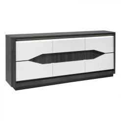 Modern Living Buffet 3P L.180 MATERA Blanc/imitation Chêne Gris
