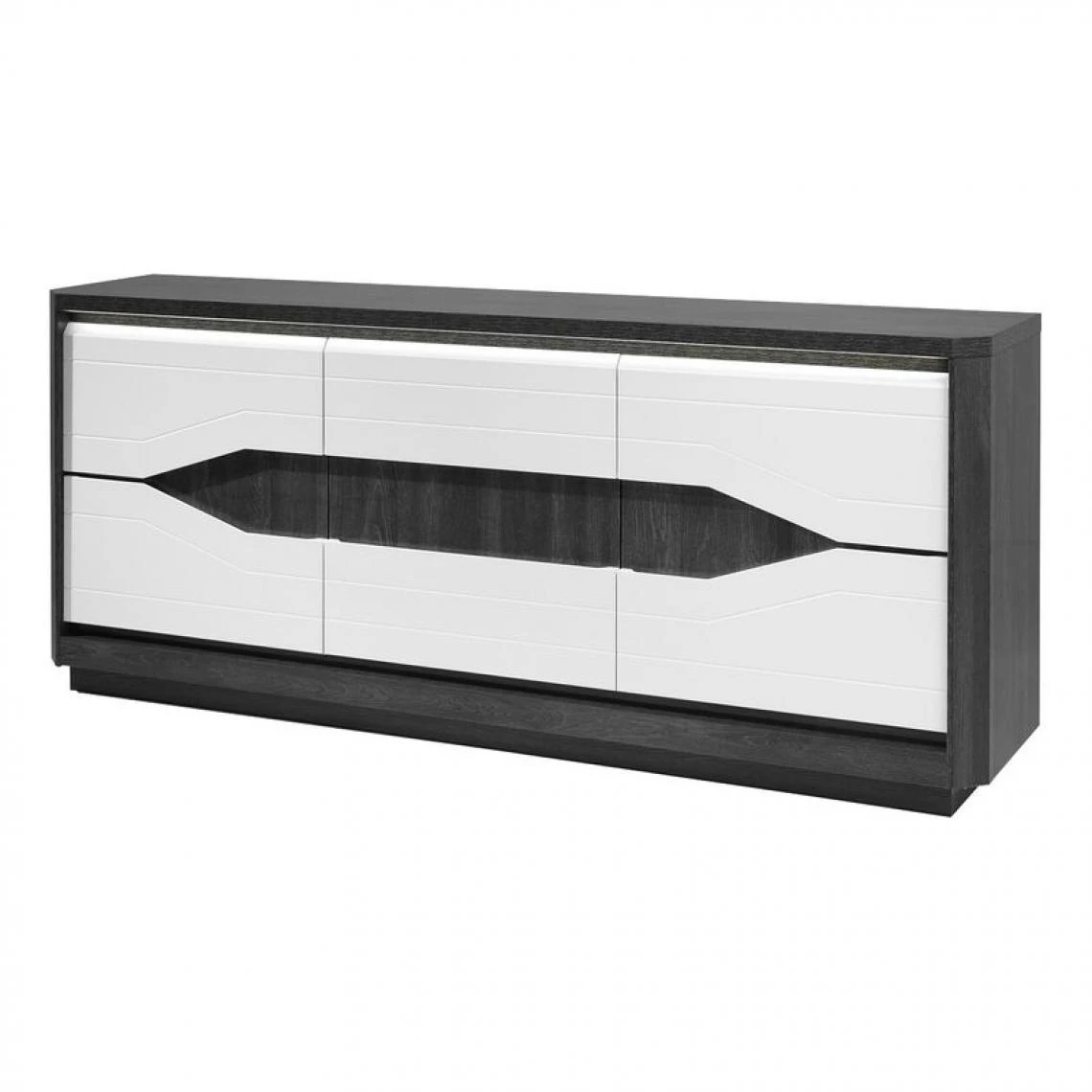 Modern Living Buffet 3P L.180 MATERA Blanc/imitation Chêne Gris 5 Modern Living Buffet 3P L.180 MATERA Blanc/imitation Chêne Gris – Image 3