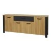 Tousmesmeubles Buffet 4 Portes 1 Tiroir Chêne Naturel/Noir- ARTEMIS -SoBuy Shop buffet 4 portes 1 tiroir chene naturelnoir artemis 12502582 33405590 1140x1140