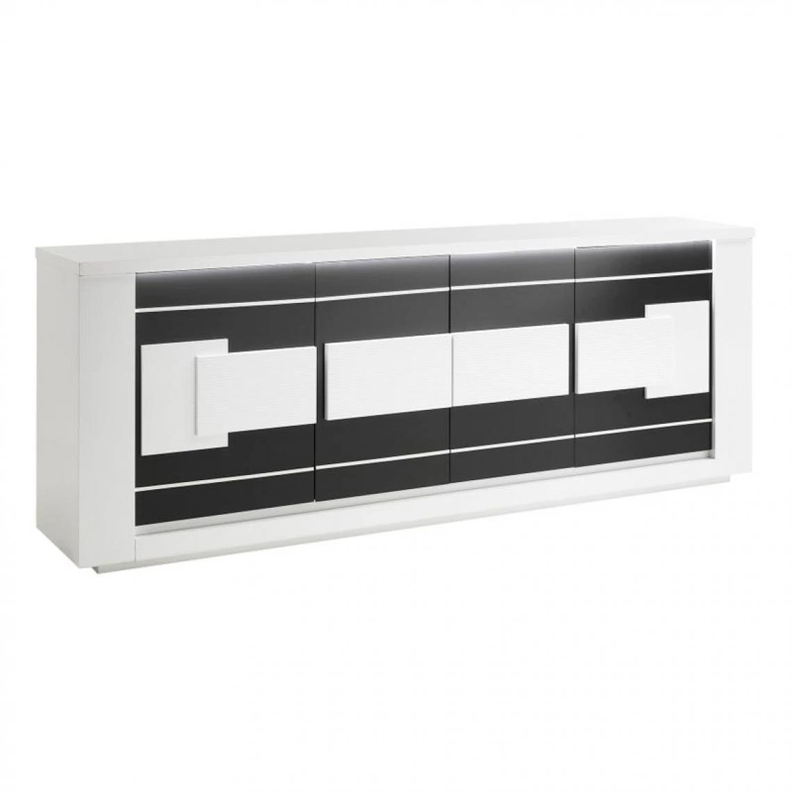 Modern Living Buffet 4 Portes BELLARIVA Laqué Blanc/ Gris Anthracite 3 Modern Living Buffet 4 Portes BELLARIVA Laqué Blanc/ Gris Anthracite