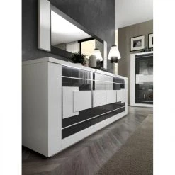Modern Living Buffet 4 Portes BELLARIVA Laqué Blanc/ Gris Anthracite 10 Modern Living Buffet 4 Portes BELLARIVA Laqué Blanc/ Gris Anthracite -SoBuy Shop buffet 4 portes bellariva laque blanc gris 9689946 25112582 1140x1140