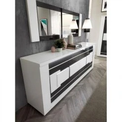 Modern Living Buffet 4 Portes BELLARIVA Laqué Blanc/ Gris Anthracite 11 Modern Living Buffet 4 Portes BELLARIVA Laqué Blanc/ Gris Anthracite -SoBuy Shop buffet 4 portes bellariva laque blanc gris 9689946 25112584 1140x1140