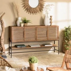 MACABANE Buffet 4 Portes En Bois De Teck Recyclé