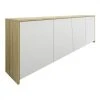 BUT Buffet 4 Portes ESSENTIAL Imitation Chêne Et Blanc
