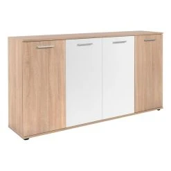 BUT Buffet 4 Portes TOLEDO Décor Chêne Sonoma/blanc