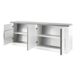 Modern Living Buffet 4 Portes VERTIGO Blanc/chêne Gris -SoBuy Shop buffet 4 portes vertigo blancchene gris 9161113 23915709 1140x1140