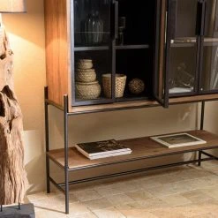 MACABANE Buffet 4 Portes Vitrées 6 étagères 1 Niche -SoBuy Shop buffet 4 portes vitrees 6 etageres 1 niche 501585 5 1140x1140