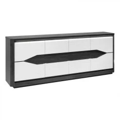 Modern Living Buffet 4P L.220 MATERA Blanc/imitation Chêne Gris
