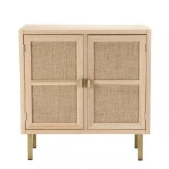 MACABANE Buffet ALINE 2 Portes Toile De Jute Pieds Métal Doré -SoBuy Shop buffet aline 2 portes toile de jute pieds metal dore design 3197658 3 1140x1140 1