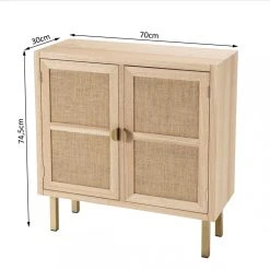 MACABANE Buffet ALINE 2 Portes Toile De Jute Pieds Métal Doré -SoBuy Shop buffet aline 2 portes toile de jute pieds metal dore design 3197658 7 1140x1140 1