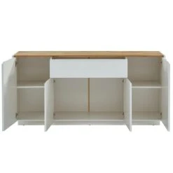 Vente-unique Buffet AMANI - 4 Portes & 1 Tiroir - MDF - Coloris: Blanc Laqué Et C... -SoBuy Shop buffet amani 4 portes et 1 tiroir mdf laque blanc coloris blanc et chene 8261467 21046955 1140x1140