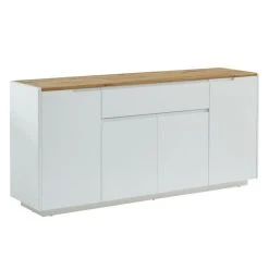 Vente-unique Buffet AMANI - 4 Portes & 1 Tiroir - MDF - Coloris: Blanc Laqué Et C... -SoBuy Shop buffet amani 4 portes et 1 tiroir mdf laque blanc coloris blanc et chene 8261467 21046957 1140x1140