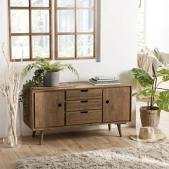 MACABANE Buffet ANDY Scandi Bois 2 Portes 3 Tiroirs Sapin -SoBuy Shop buffet andy scandi bois 2 portes 3 tiroirs sapin 3197564 6 1140x1140