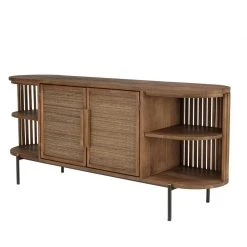 MACABANE Buffet Arrondi En Bois De Teck Recyclé 2 Portes -SoBuy Shop buffet arrondi en bois de teck recycle 2 portes 501546 5 1140x1140
