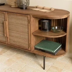 MACABANE Buffet Arrondi En Bois De Teck Recyclé 2 Portes -SoBuy Shop buffet arrondi en bois de teck recycle 2 portes 501546 8 1140x1140