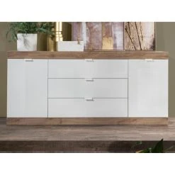 Vente-unique Buffet Avec 2 Portes Et 3 Tiroirs - Naturel Et Blanc Laqué - EVOLIA 8 Vente-unique Buffet Avec 2 Portes Et 3 Tiroirs - Naturel Et Blanc Laqué - EVOLIA -SoBuy Shop buffet avec 2 portes et 3 tiroirs naturel et blanc laque evolia 13908066 38567922 1140x1140