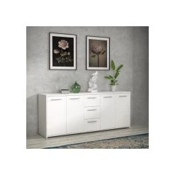 Marque Generique Buffet Bas 4 Portes 3 Tiroirs - Blanc Mat - L 179 X P 42 X H 74,5 Cm -SoBuy Shop buffet bas 4 portes 3 tiroirs blanc mat l 179 x p 42 x h 745 cm 2